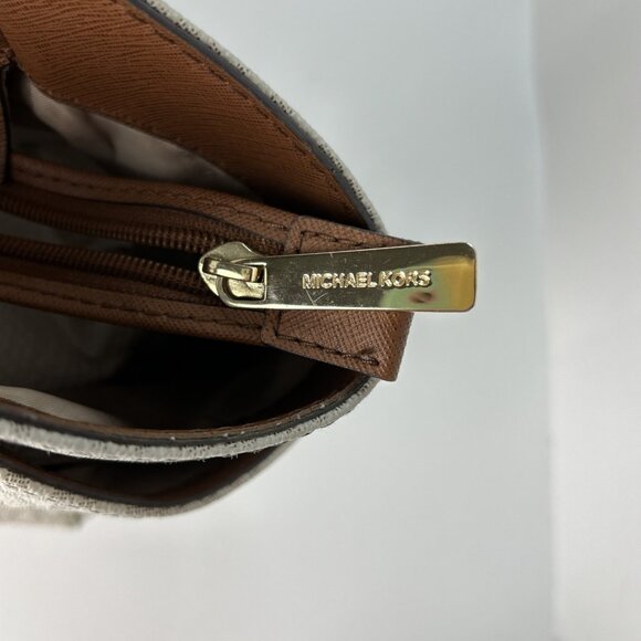 Michael Kors Jet Set Travel Large Chain Shoulder Tote Vanilla MK Signature *read - Picture 12 of 16